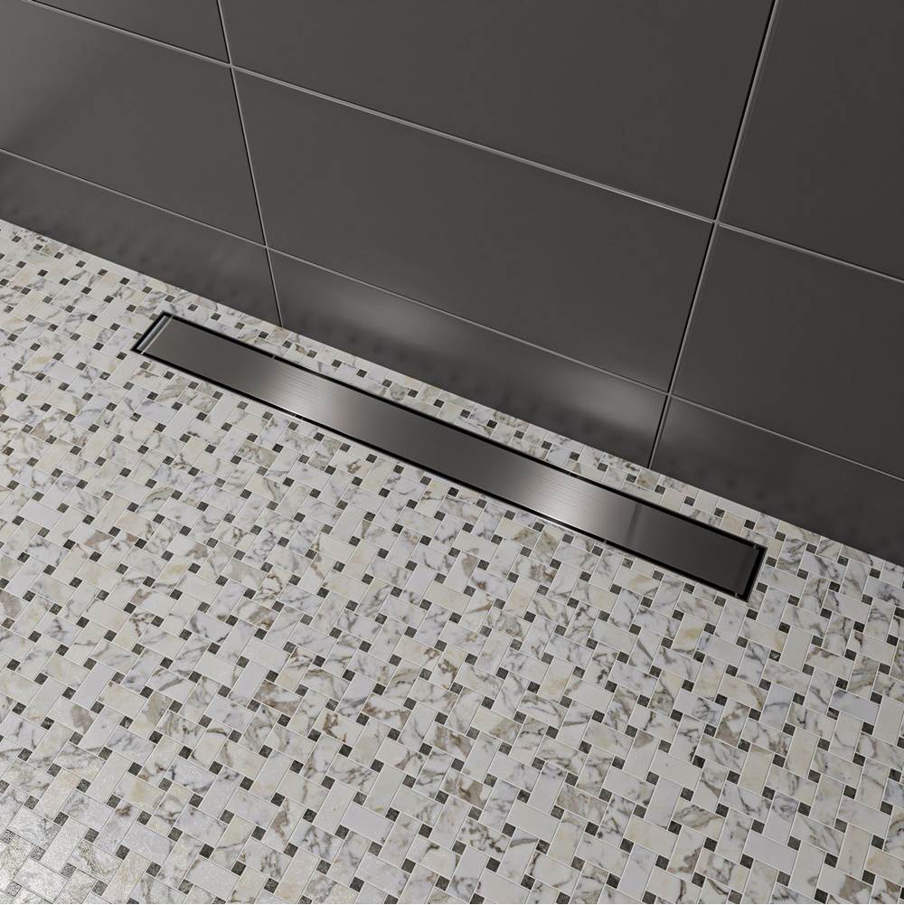 Alfi Trade 32'' Modern Brushed Stainless Steel Linear Shower Drain with Solid Cover