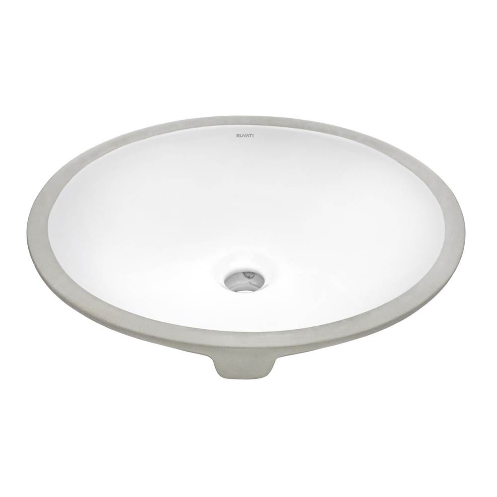 Ruvati 16 x 13 inch Undermount Bathroom Sink White Oval Porcelain Ceramic with Overflow