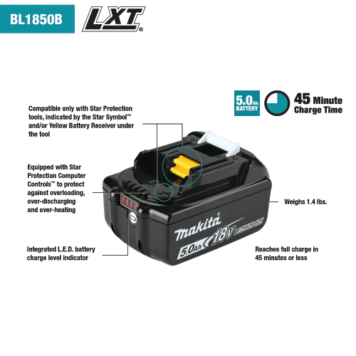 18 Volt  LXT® Compact Lithium Ion Battery - 5AH