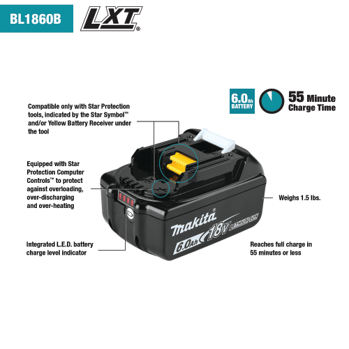 18V LXT® Compact Lithium Ion Battery - 6AH