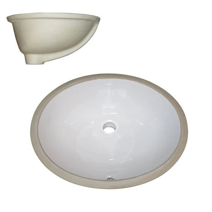 Lago 1613W W-181 Ceramic Oval Undermount Sink