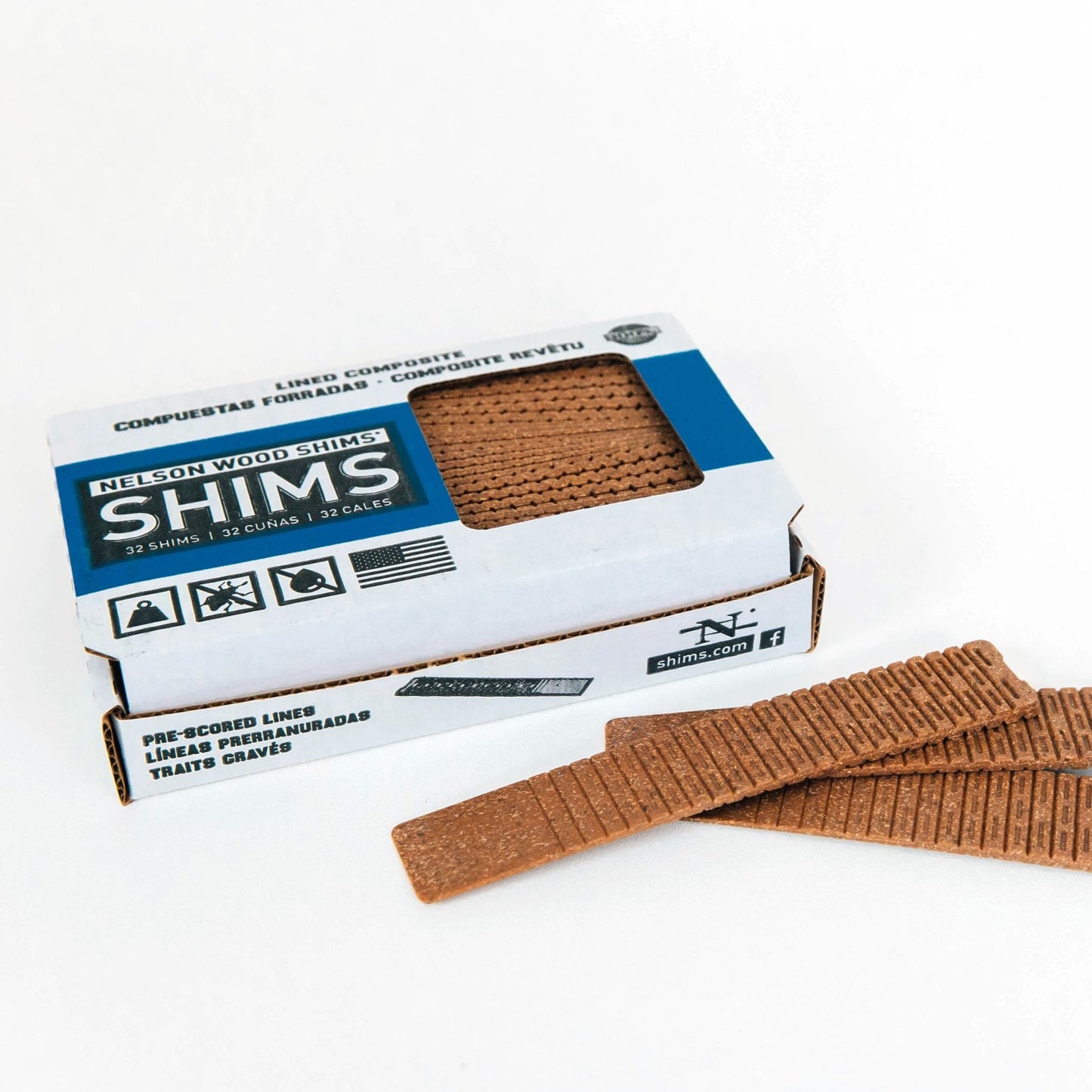 Lined Composite Carton 32 Count - 8 Inch Composite Shims