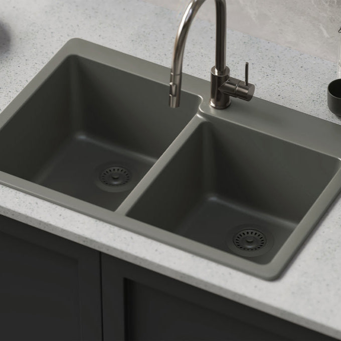 Pelican Crystallite Series PL-175 Granite Composite Double Bowl Sink