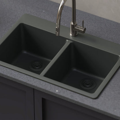 Pelican Crystallite Series PL-200 Granite Composite Double Bowl Sink