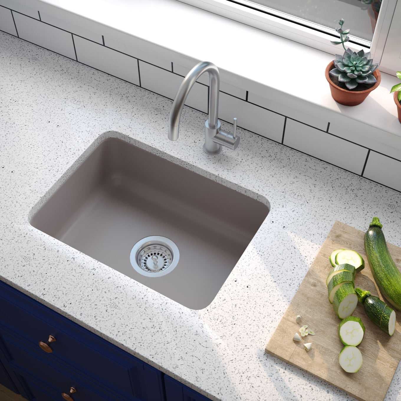 Pelican Crystallite Series PL-350 Granite Composite Single Bowl Bar Sink