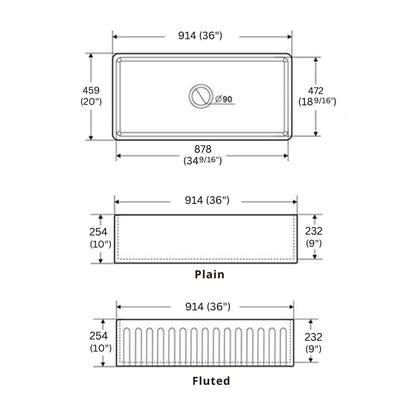 Pelican Farmhouse Series Reversible Farmhouse Sink