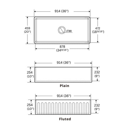 Pelican Farmhouse Series Reversible Farmhouse Sink