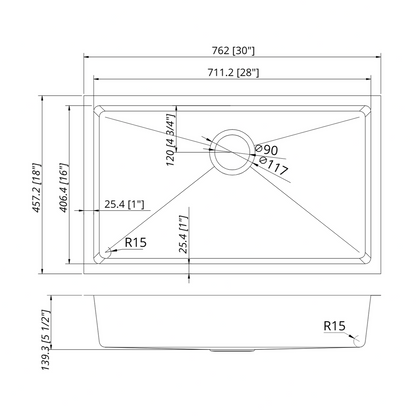 Pelican Handmade Series PL-HA109 Kitchen Sink