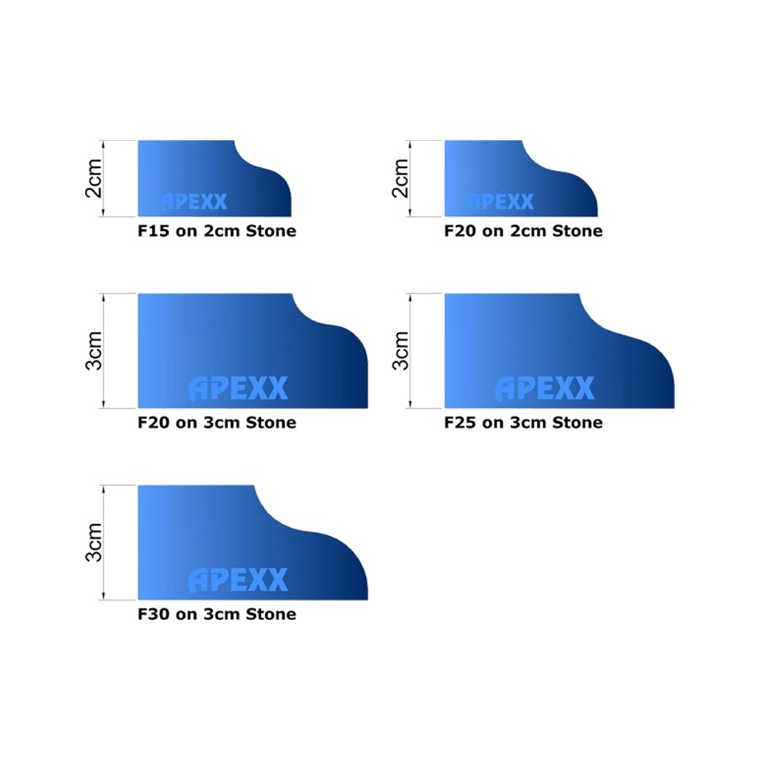 APEXX Shape F Brass-Core Router Bits