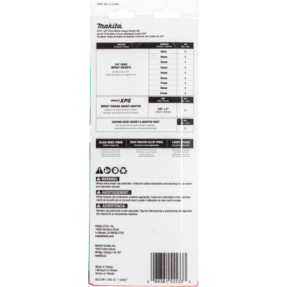 Impact XPS® 10 Pc. 3/8" Drive 6‑Point Metric Impact Socket Set w/ Standard Socket Adapter