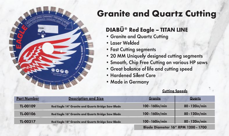 Red Eagle Granite and Quartz Bridge Saw Blade