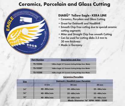 Yellow Eagle Ceramic Cutting Bridge Saw Blade