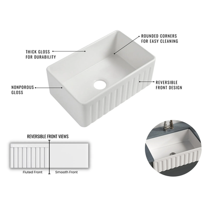 Pelican Farmhouse Series Reversible Farmhouse Sink