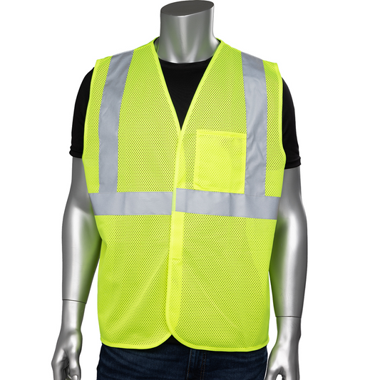RADNOR™ Reflective Hi-Vis Yellow Polyester Mesh Vest