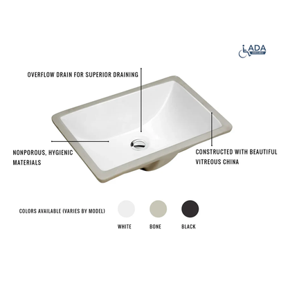 Pelican Pearl Series PL-3099 Porcelain Undermount Sink