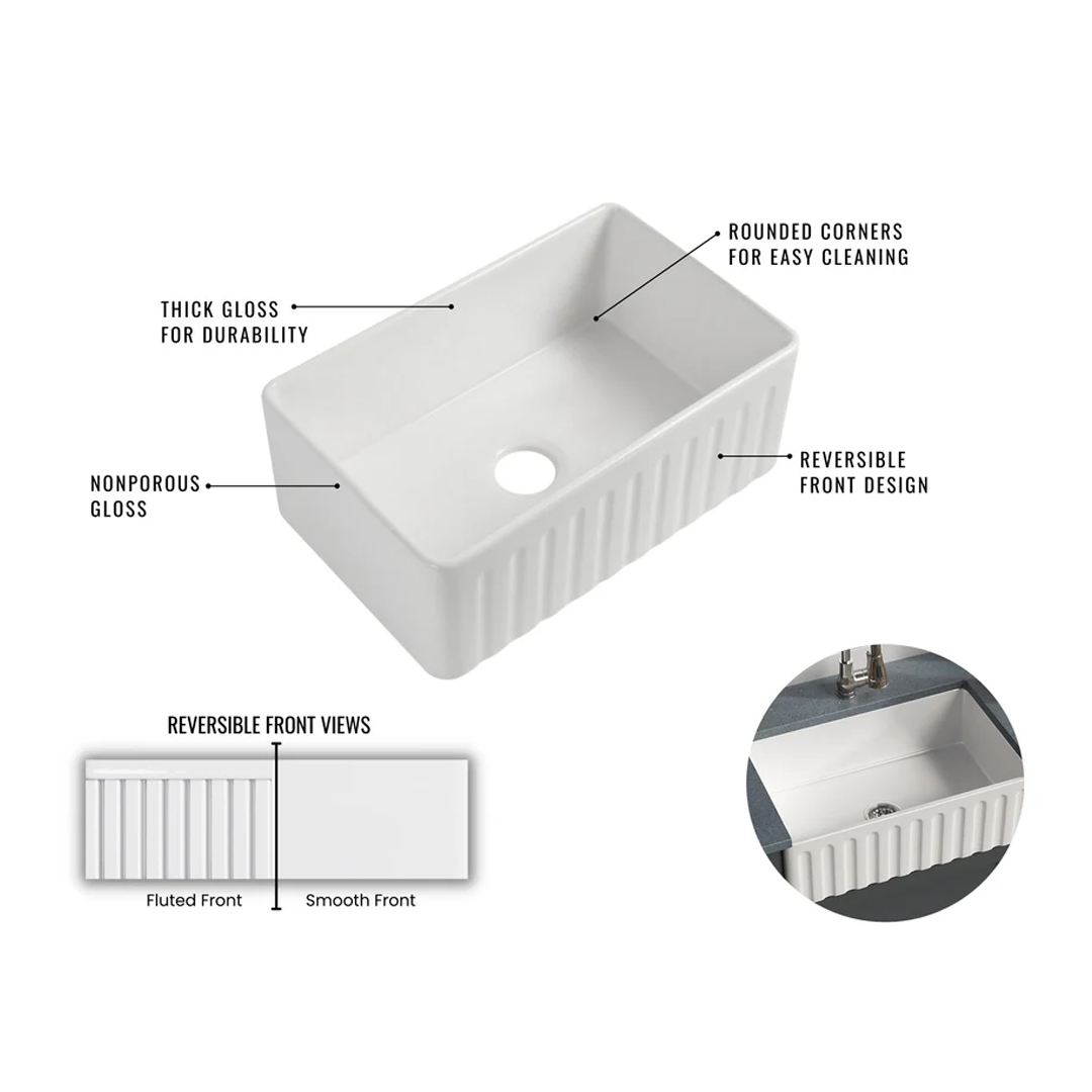 Pelican Performance Series Fireclay Workstation Sink