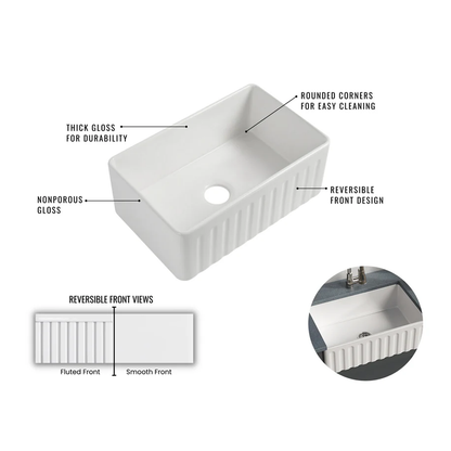 Pelican Performance Series Fireclay Workstation Sink