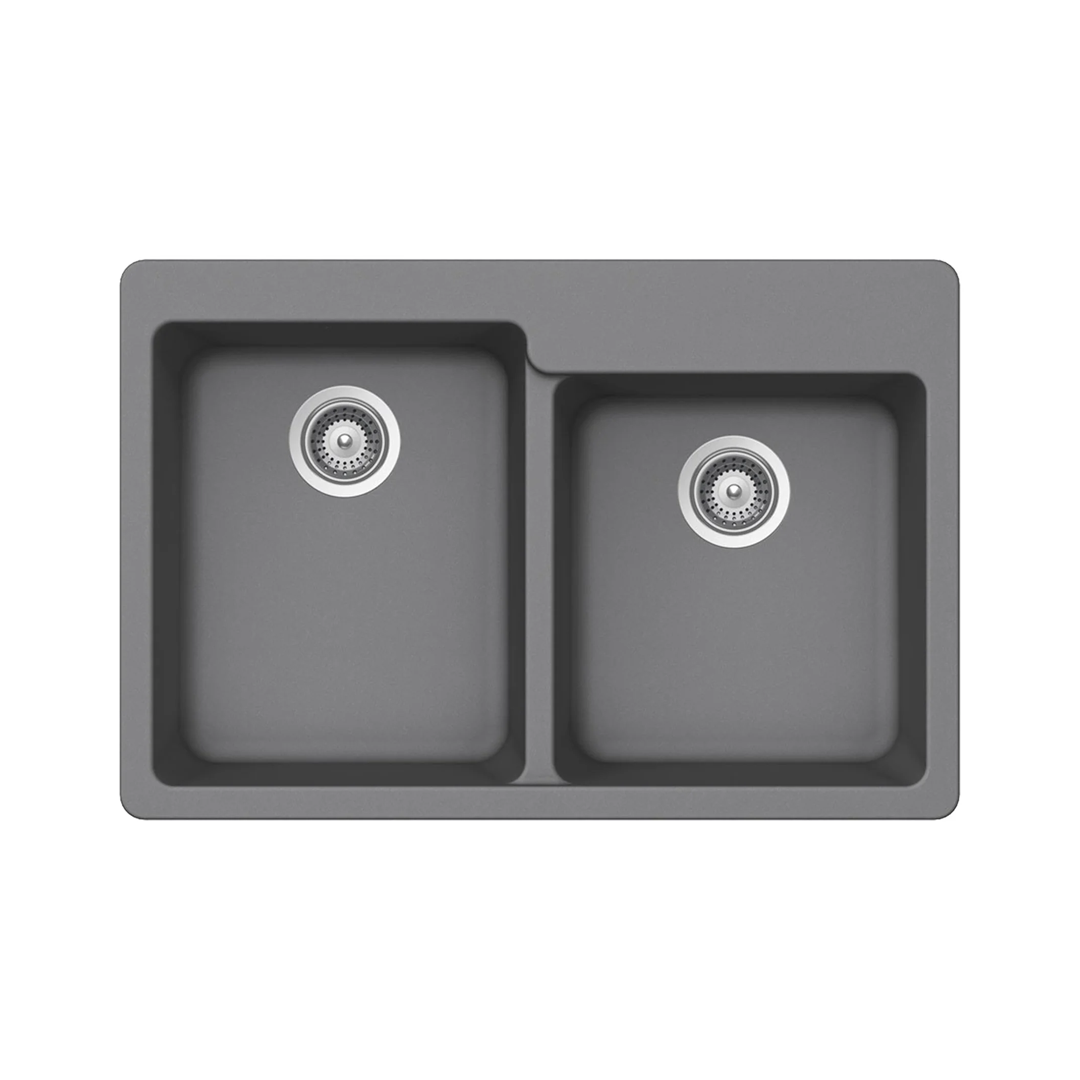 Pelican Crystallite Series PL-175 Granite Composite Double Bowl Sink