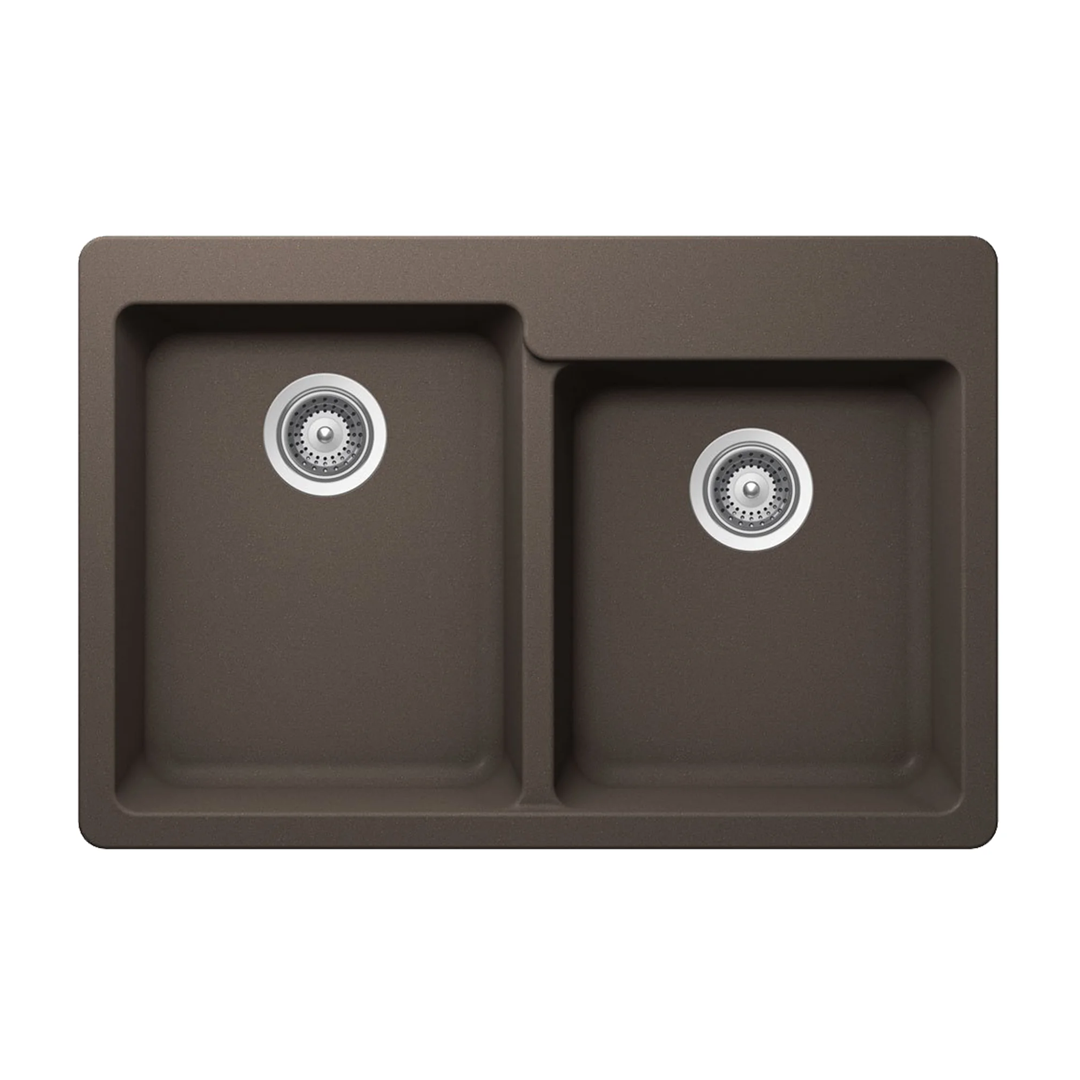 Pelican Crystallite Series PL-175 Granite Composite Double Bowl Sink