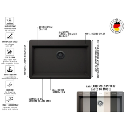 Pelican Crystallite Series PL-300 Granite Composite Apron Front Sink
