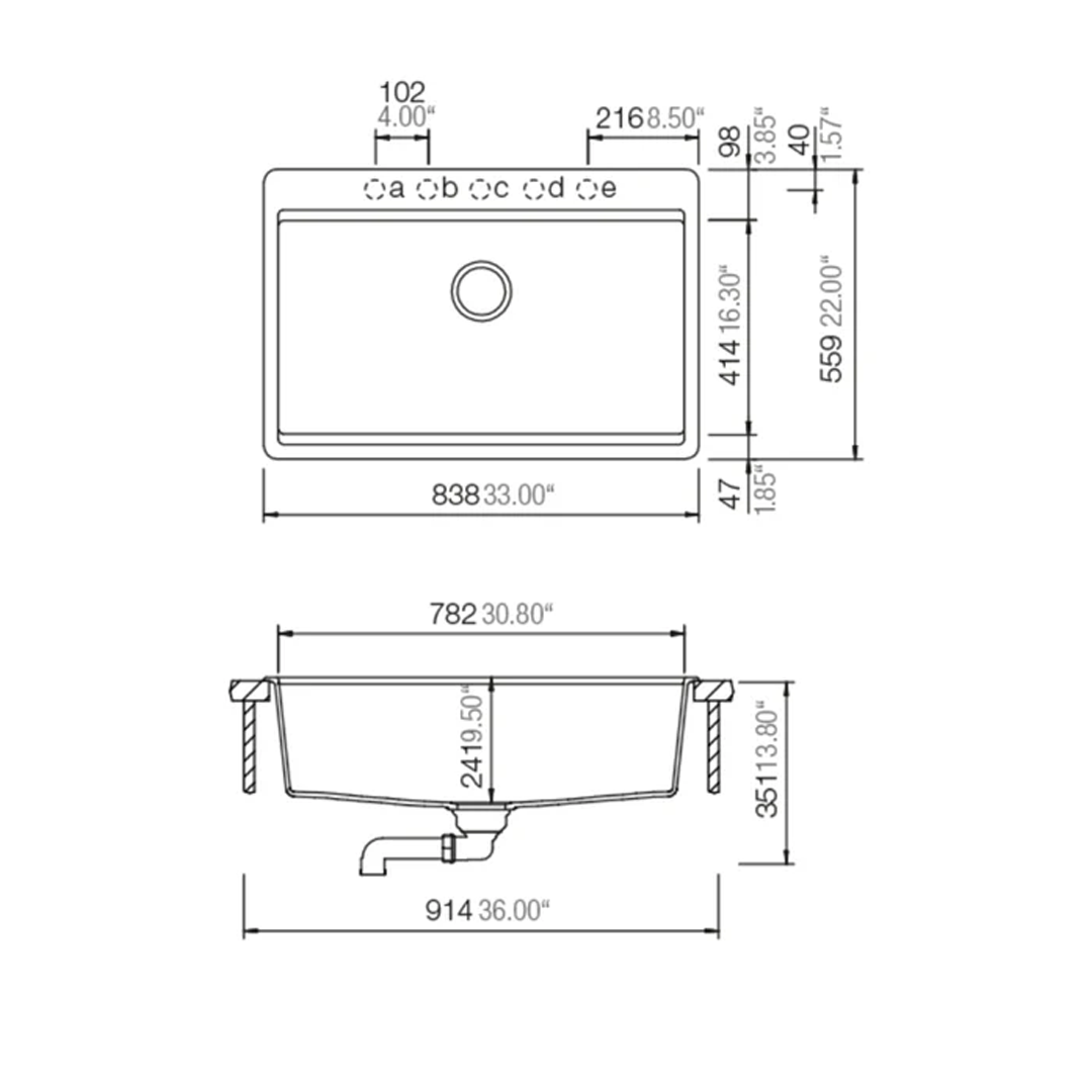 Pelican Crystallite Series PL-WS400 Granite Composite Workstation Sink