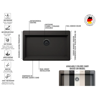 Pelican Crystallite Series PL-WS400 Granite Composite Workstation Sink