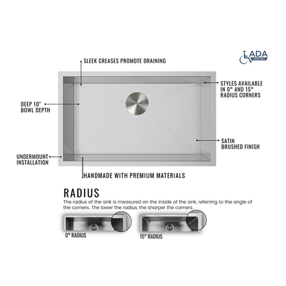 Pelican Handmade Series PL-HA126 Stainless Steel Kitchen Sink