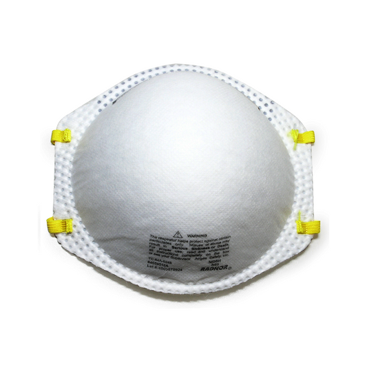 Dust Mask/20 Radnor N95 Disposable Respiratory Mask W/ Adj Clip Latex Free Niosh 20/Box 200/Case